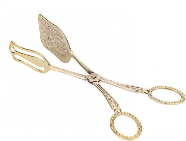 Retro Zinc Alloy Bread Tong Baking Food Clip Kitchen Tool Square Head Bread Tong Cake Tong Food Clip(Gold)