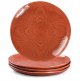 Ceramic Dinner Plates 11 Inch - Large Serving Dishes Set of 4 for Steak, Pasta - Stoneware Dinnerware Sets Scratch Resistant, Brown