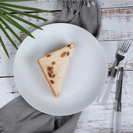 Durable Porcelain 6-Piece Dessert Plate Set, Elegant White Serving Plates (6-inch dessert plates)