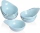 Porcelain Soy Sauce Dish, 3 Ounce Dipping Bowls with Handles for Ketchup, Appetizers, Condiment, Snack, Honey Mustard - Set of 6 (Turquoise, Round)